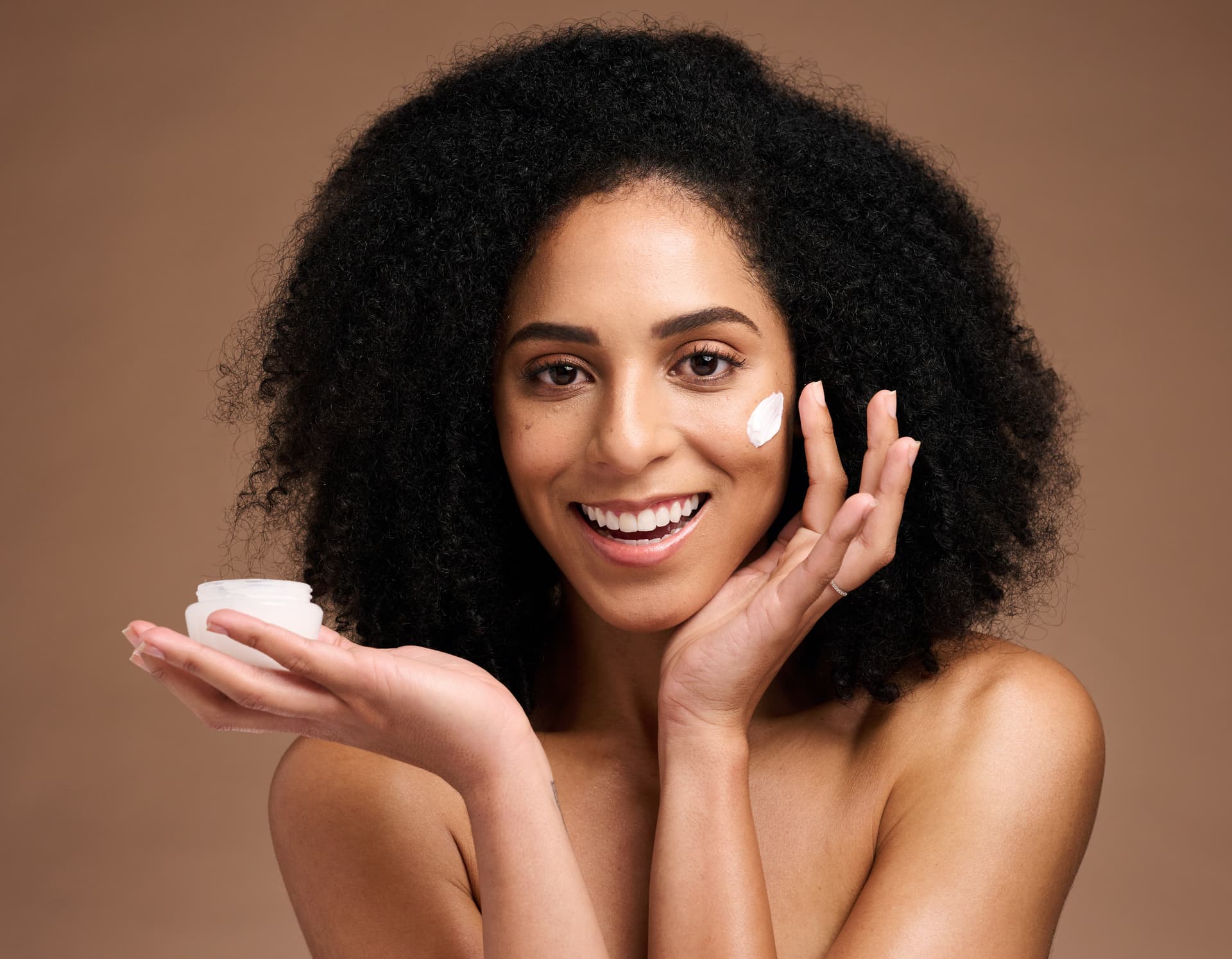 women and cream